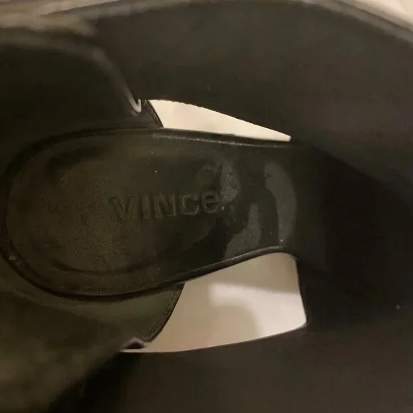 Vince Katia Black Women's Wedge Pump Heels - Picture 3 of 8